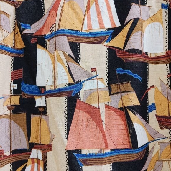 Pusser's West Indies Tropical Hawaiian Button Up Shirt Size Large Linen Blend - Picture 4 of 4